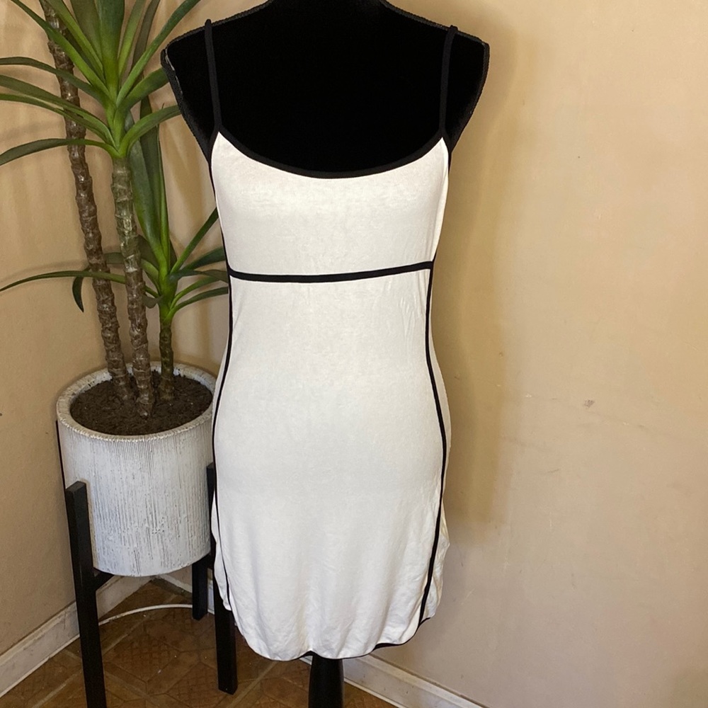 SHEIN White Dress With Black Accents Size Large